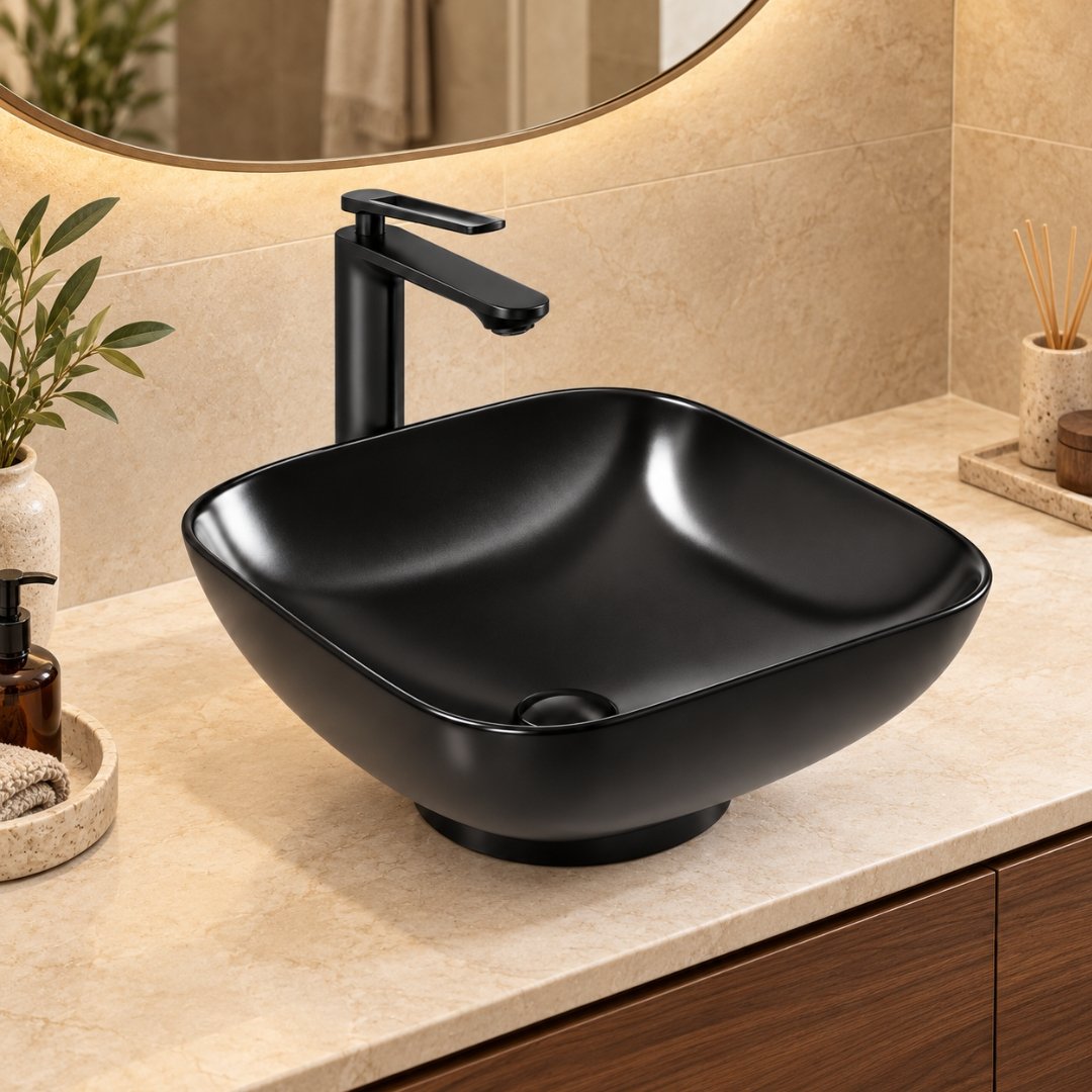 Sonet ERA SQUARE BLACK, table top basin